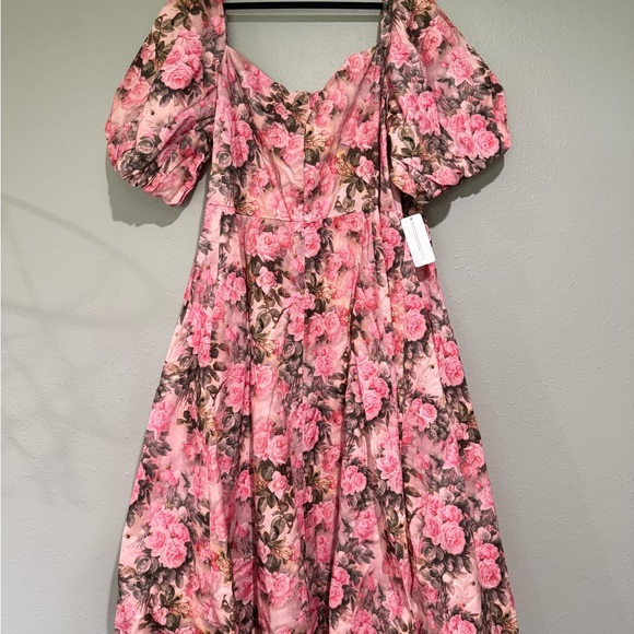 Selkie Pink and Green Floral Dress - Picture 2 of 6